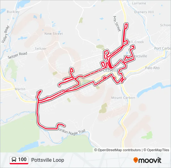 100 Bus Line Map