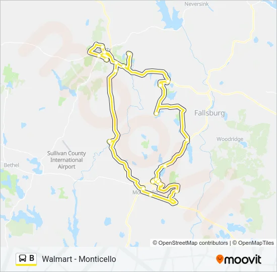 B Bus Line Map