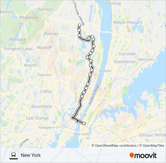 Mapa de ROCKLAND COACHES de autobús