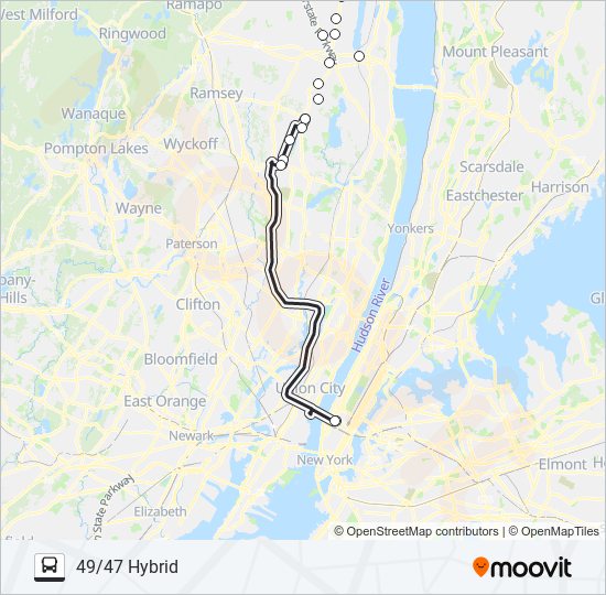 Mapa de ROCKLAND COACHES de autobús