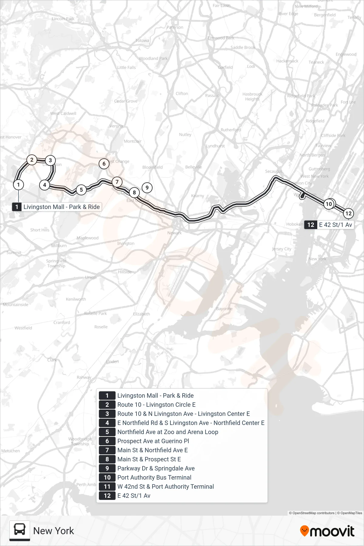Roat Map Route Map - COMMUNITY COACH - New York - Stops