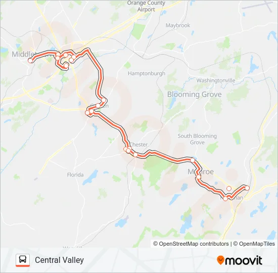 SHORTLINE HUDSON Bus Line Map