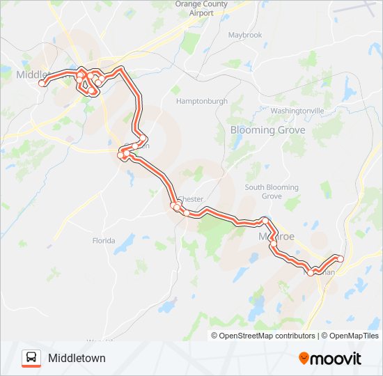 SHORTLINE HUDSON bus Line Map