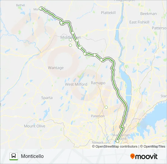 SHORTLINE HUDSON Bus Line Map