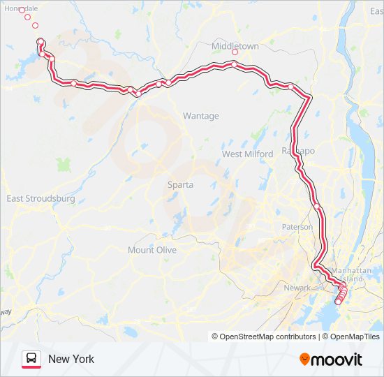 Mapa de SHORTLINE HUDSON de autobús