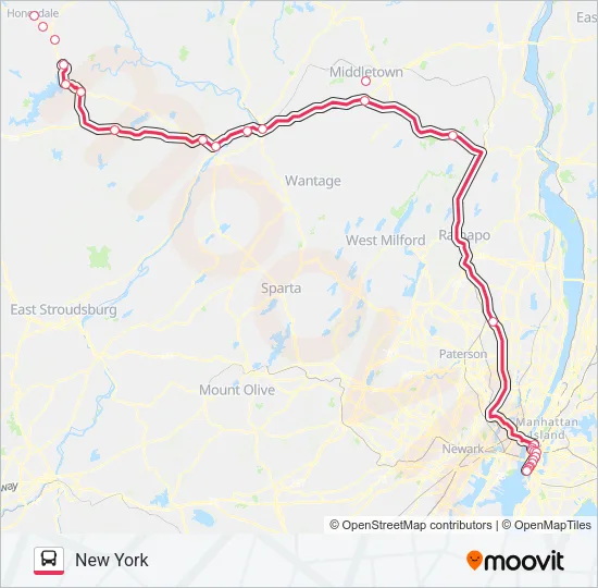 SHORTLINE HUDSON Bus Line Map