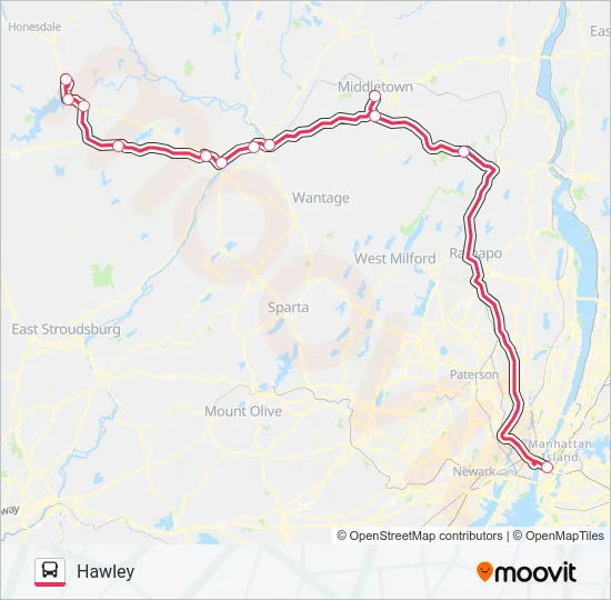 SHORTLINE HUDSON Bus Line Map