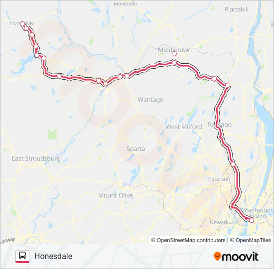 SHORTLINE HUDSON Bus Line Map