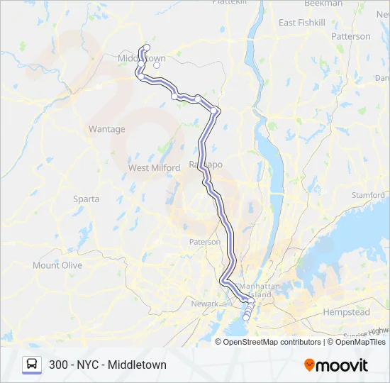 SHORTLINE HUDSON Bus Line Map