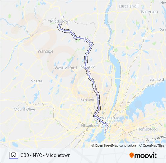 SHORTLINE HUDSON bus Line Map