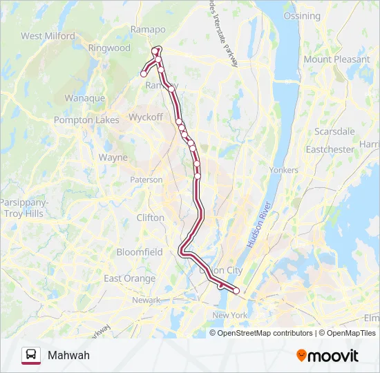 SHORTLINE HUDSON Bus Line Map