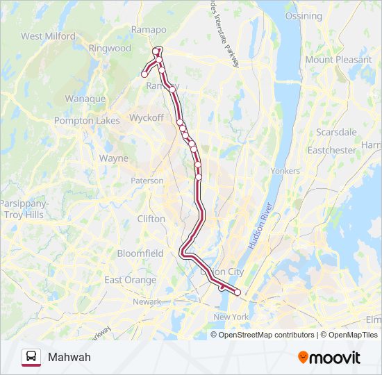 Mapa de SHORTLINE HUDSON de autobús