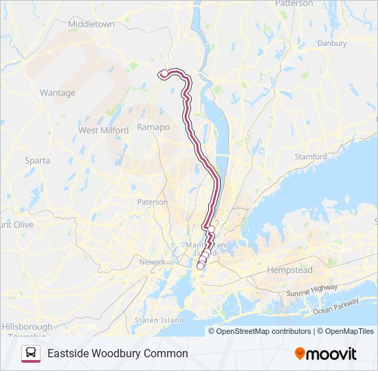 SHORTLINE HUDSON bus Line Map