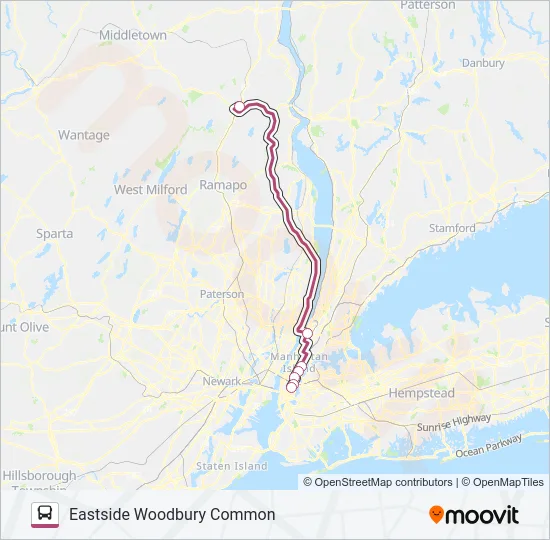 SHORTLINE HUDSON Bus Line Map