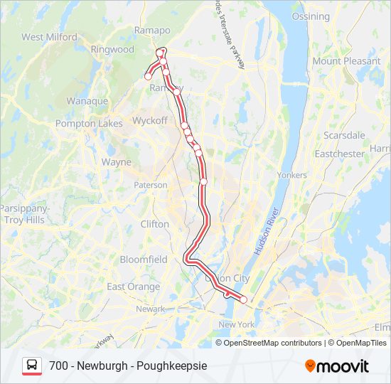 Mapa de SHORTLINE HUDSON de autobús