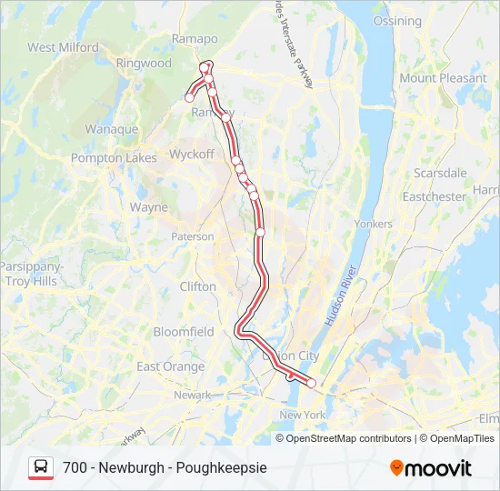 SHORTLINE HUDSON Bus Line Map
