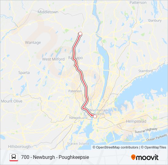 Mapa de SHORTLINE HUDSON de autobús