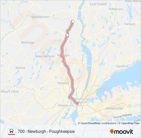 Mapa de SHORTLINE HUDSON de autobús