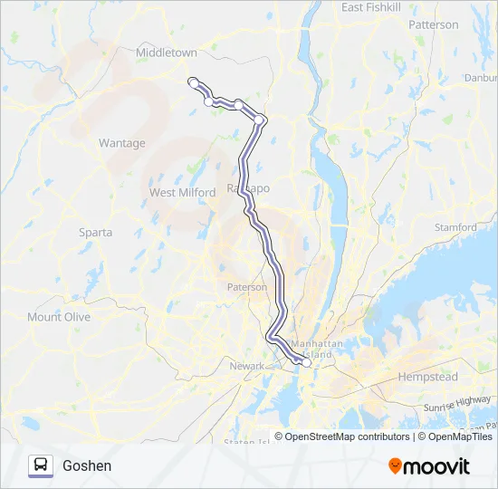 SHORTLINE HUDSON Bus Line Map