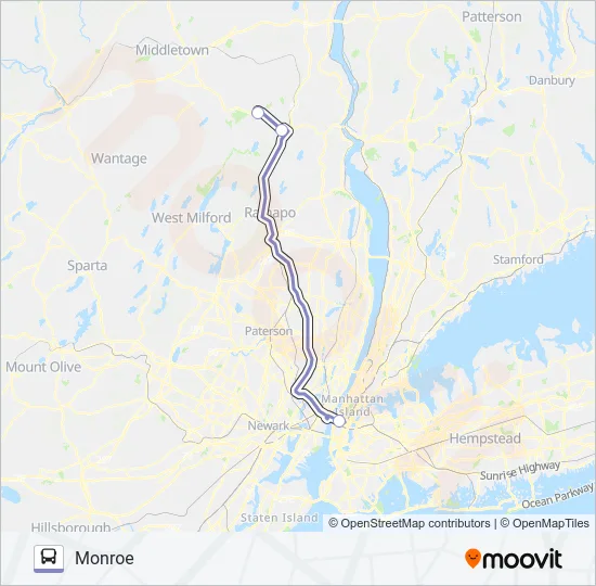 SHORTLINE HUDSON Bus Line Map