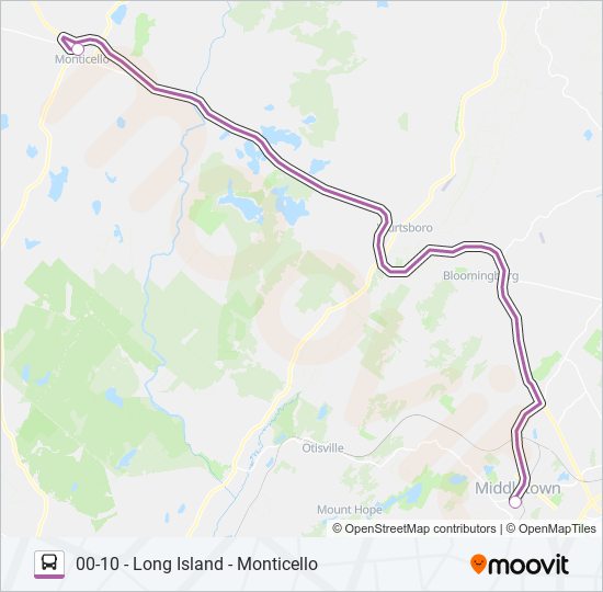 SHORTLINE HUDSON bus Line Map