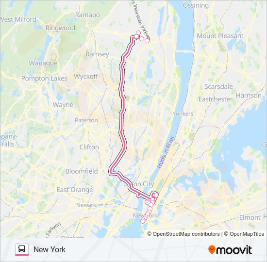 Mapa de SHORTLINE HUDSON de autobús