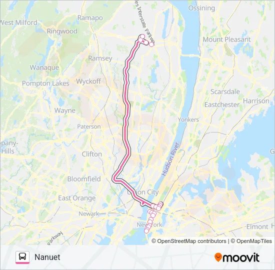 SHORTLINE HUDSON Bus Line Map