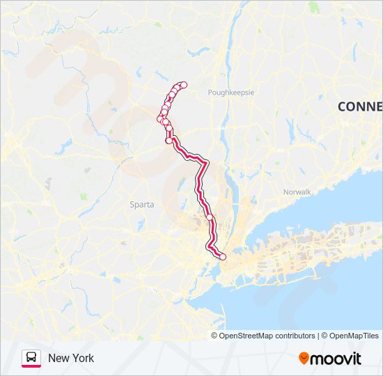 SHORTLINE HUDSON bus Line Map