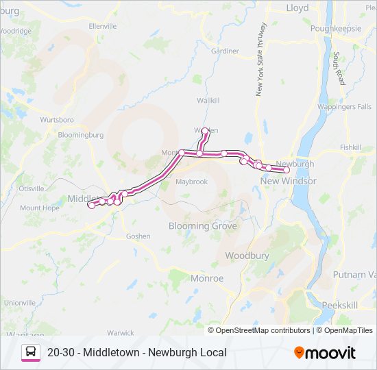 SHORTLINE HUDSON bus Line Map