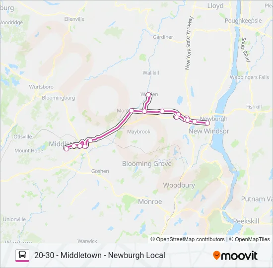 SHORTLINE HUDSON Bus Line Map
