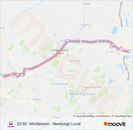 SHORTLINE HUDSON Bus Line Map