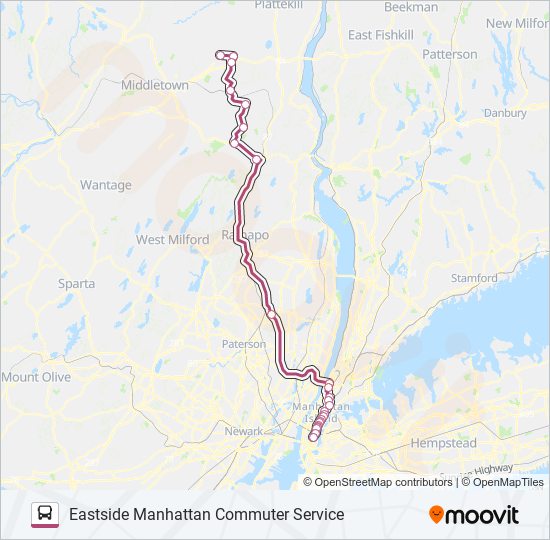 SHORTLINE HUDSON bus Line Map