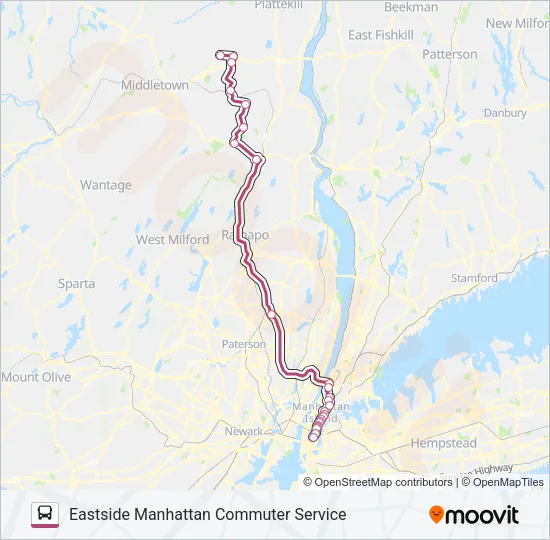 SHORTLINE HUDSON Bus Line Map