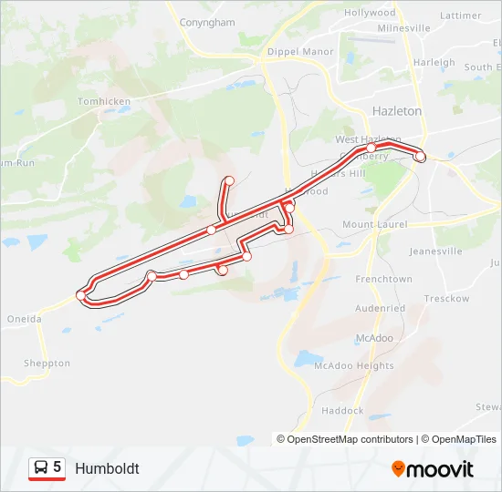 5 Bus Line Map