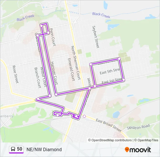 50 Bus Line Map