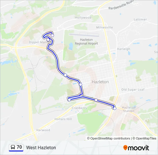 70 Bus Line Map