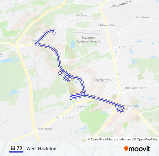 70 Bus Line Map