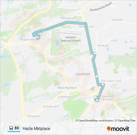 80 Bus Line Map