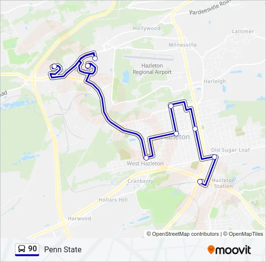 90 Bus Line Map