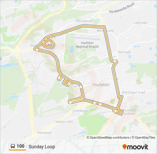 100 Bus Line Map