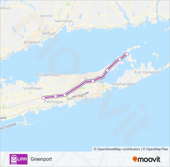 RONKONKOMA BRANCH Train Line Map