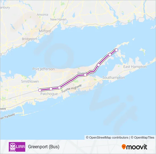 RONKONKOMA BRANCH Train Line Map