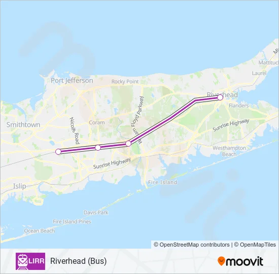 RONKONKOMA BRANCH Train Line Map