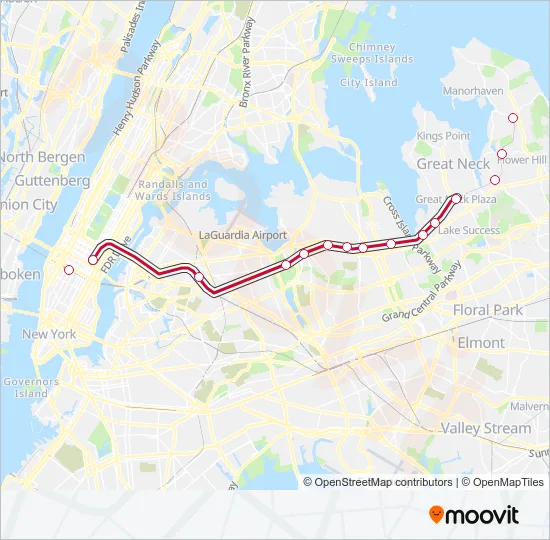 PORT WASHINGTON BRANCH Train Line Map