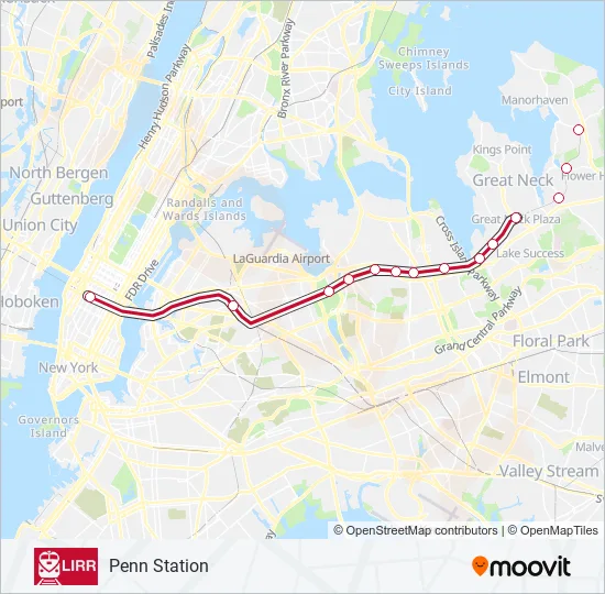 PORT WASHINGTON BRANCH Train Line Map