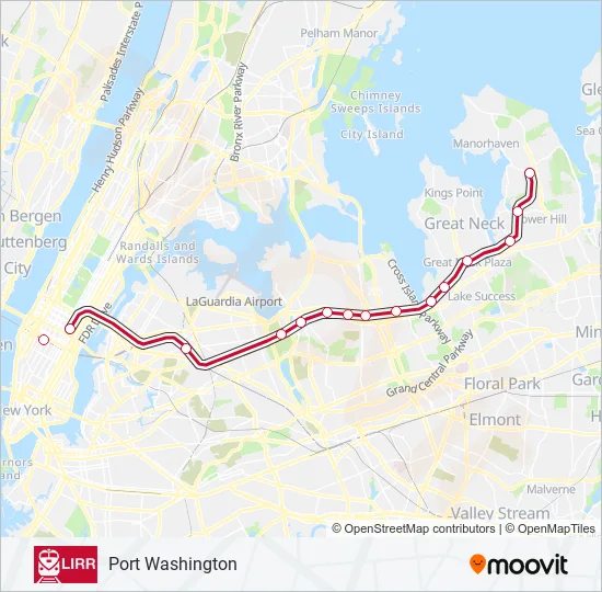 PORT WASHINGTON BRANCH Train Line Map