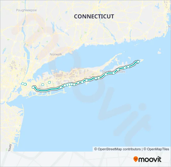 MONTAUK BRANCH Train Line Map