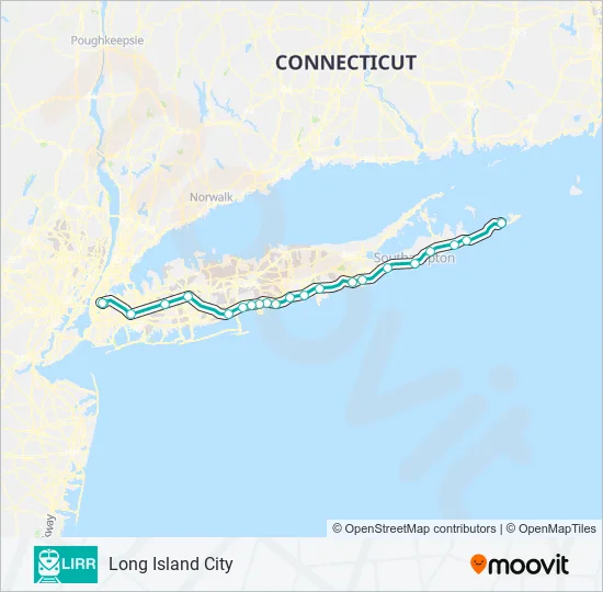 MONTAUK BRANCH Train Line Map