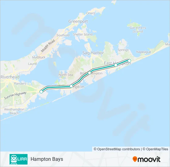 MONTAUK BRANCH Train Line Map