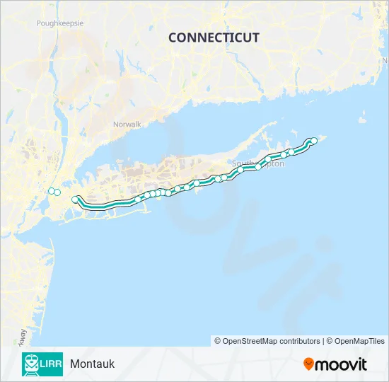 MONTAUK BRANCH Train Line Map